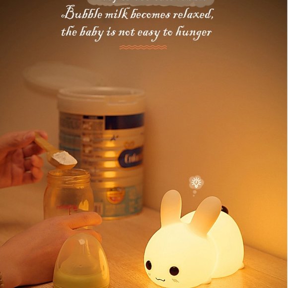 Perfect Gift Jade bunny Sleeping lamp light up silicone animal night light - Picture 2 of 16